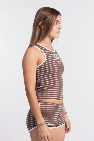 Short Rayas Elipse Choco/Crudo - 6