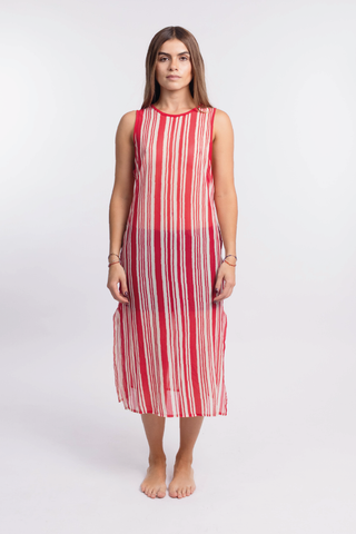 Vestido Rayas Rojas - 2
