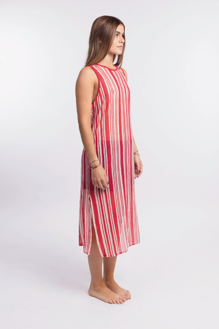 Vestido Rayas Rojas - 3