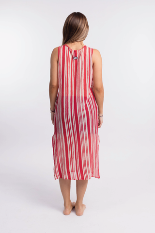 Vestido Rayas Rojas - 4