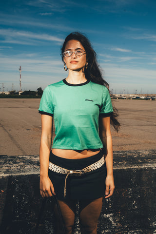 Remera Ringer Verde