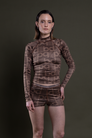 Remera destello marrón