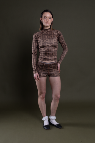 Remera destello marrón