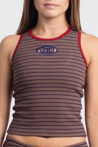 Musculosa Rayas Elipse Choco/Rojo